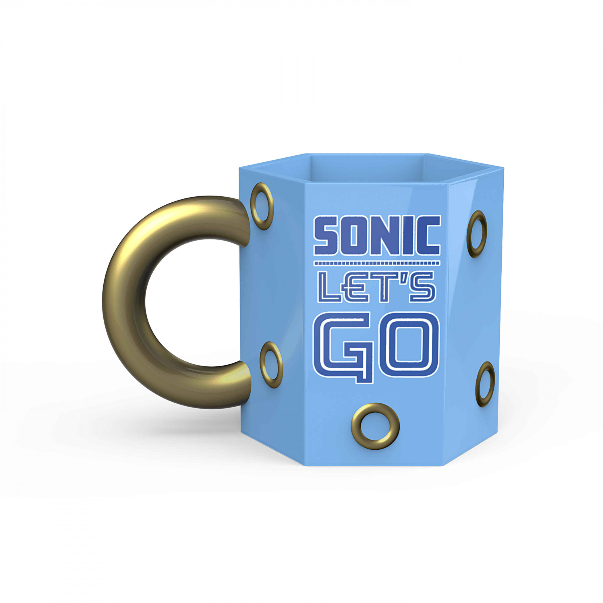 Sonic The Hedgehog Rings 16oz Sculpted Ceramic Mug